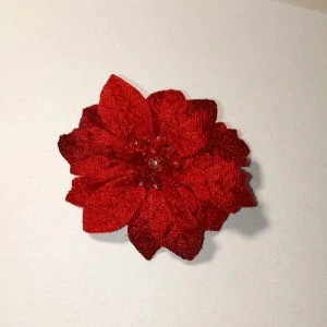 Vánoční hvězda červená semišová pr.7cm
