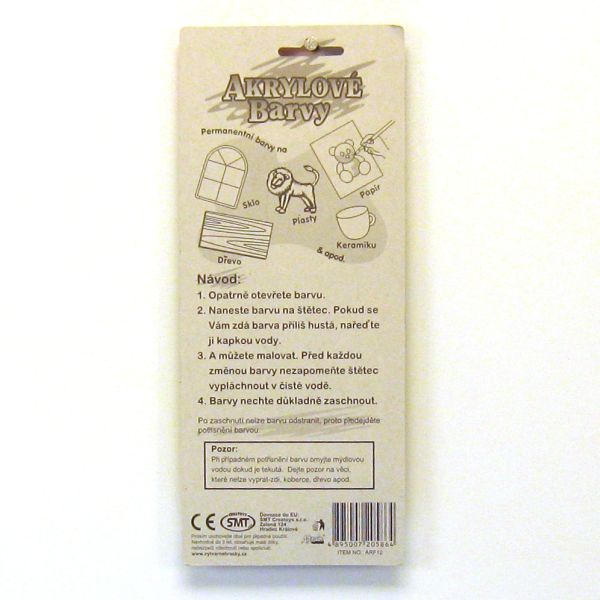 Akrylové barvy 24x12ml 3x štětec