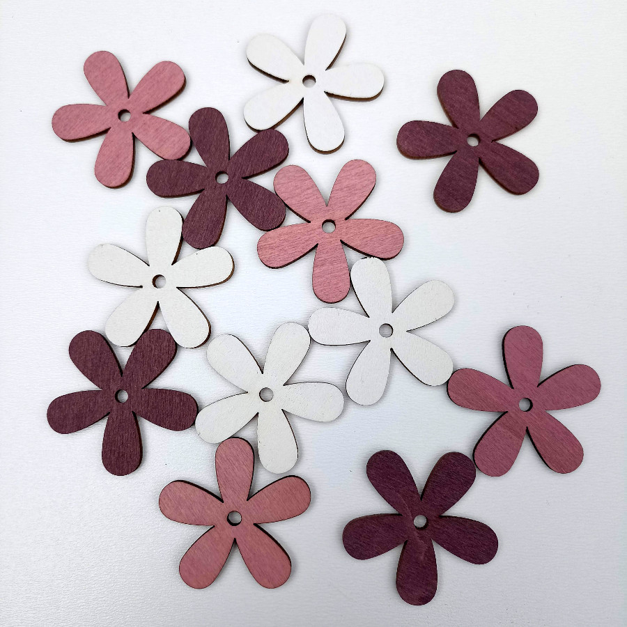 Kytky fialové 3,7cm, 4ks