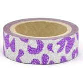 Lepící paska WASHI 15mmx5m glitr fialové safary