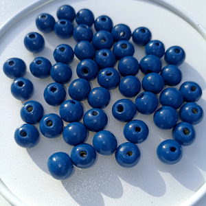 Korálky kulička 10 mm – modrá delta 50 ks