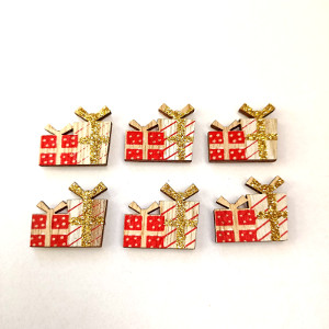 Dárečky červené třpytivé 2,5x2cm-6ks