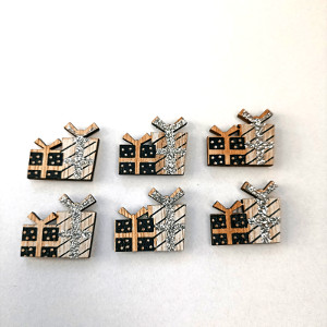 Dárečky černé třpytivé 2,5x2cm-6ks