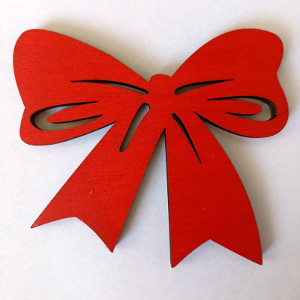 Mašlle velká dřevěná červená 7x6,5cm