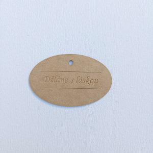 Visačka elipsa hnědá 4x2,5cm