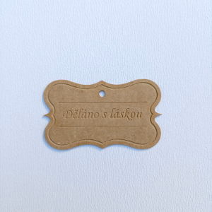 Visačka obdelník hnědá 4x2,5cm