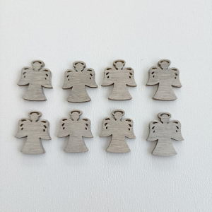 Dřevěný anděl -2x1,5cm, 8ks šedý
