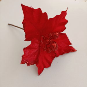 Dekorační květ červený  15cm