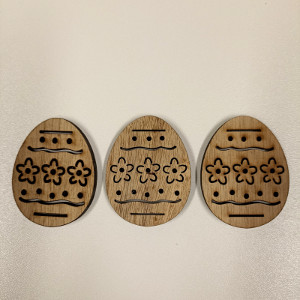 Vajíčko dřevo-přírodní 4x5cm-3ks