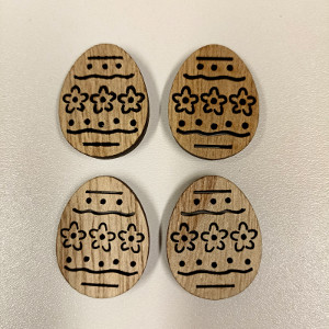 Vajíčko dřevo-přírodní 2,5x3cm-4ks