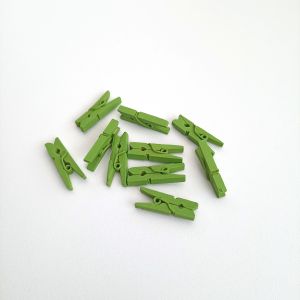 Kolíčky dřevěný mini zelený 0,4x2,5cm, 10ks
