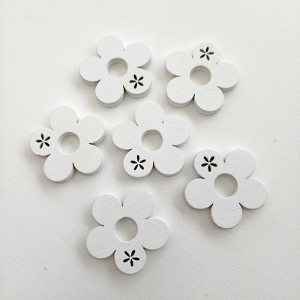 Kytka kulatá 2,8cm- 6ks bílá
