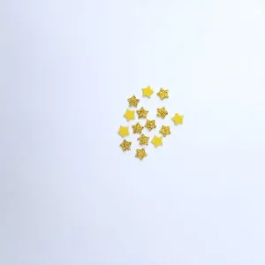 Hvězdičky mini z třpytivé z pěnovky, žluté (zlaté) 8mm- 20ks