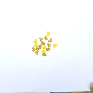 Srdíčka mini z třpytivé pěnovky zlaté (žluté), 1cm- 20ks