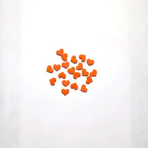 Srdíčka mini z třpytivé pěnovky oranžové, 1cm- 20ks