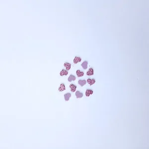 Srdíčka mini z třpytivé pěnovky růžové, 1cm- 20ks