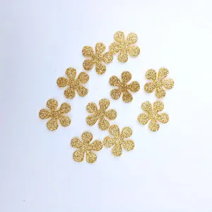 Kytičky z třpytivé pěnovky zlaté (žluté), 25mm 10ks