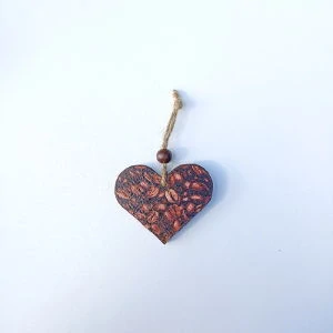 Srdíčko malé překližka- káva na zavěšení 6x4,5cm