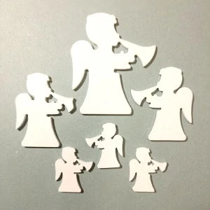 Andělíčci s trubkou dřevění - 6ks