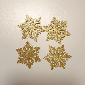 Vločky zlaté 4,5cm- 4ks