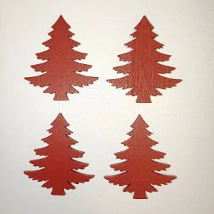 Stromeček dřevěný v.3,8cm- červený
