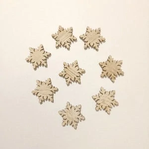Vločky 20mm, 8ks světle dřevo