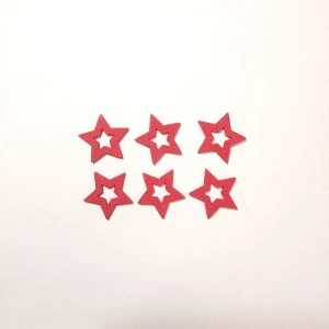 Hvězdičky červené 2,5 cm- 6 ks