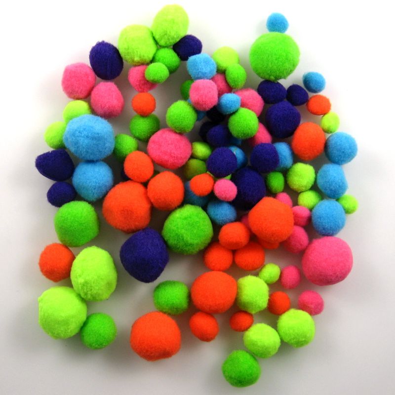 Bambulky neonové barvy 100 ks