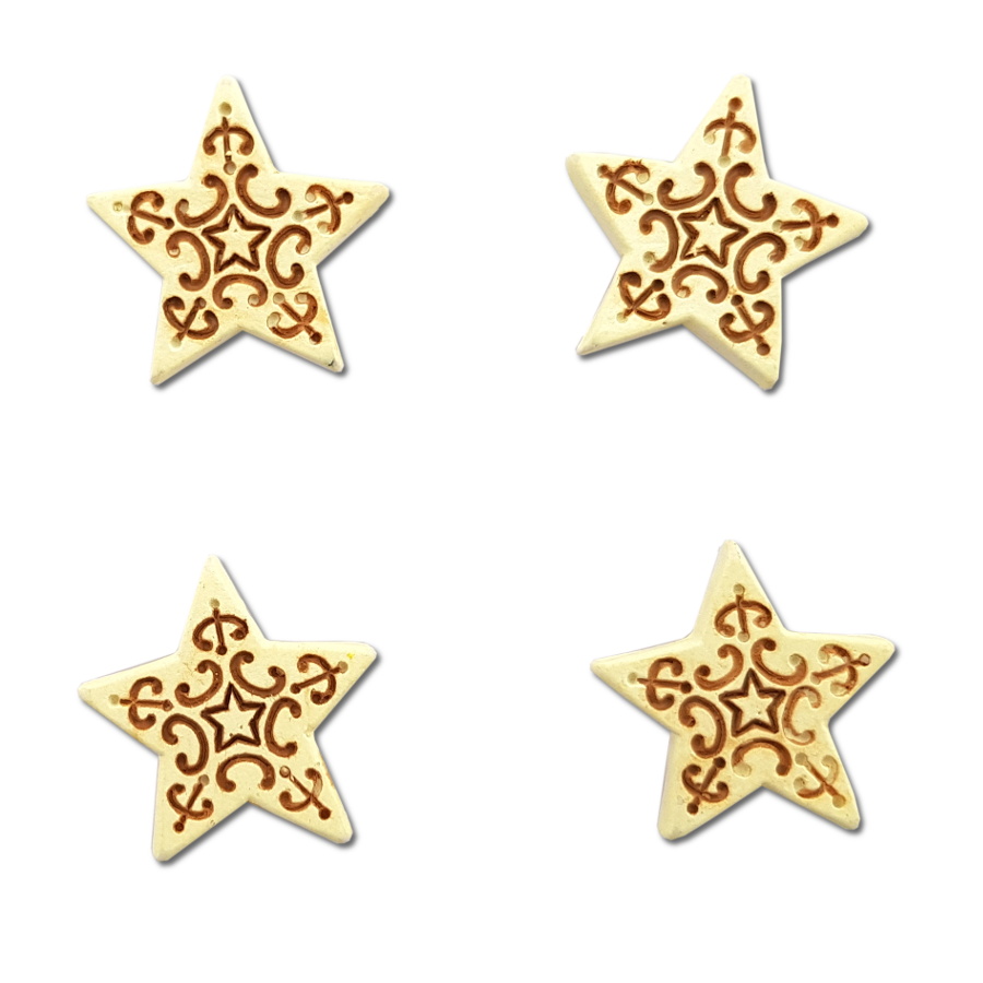 Hvězda ornament 30mm 4ks