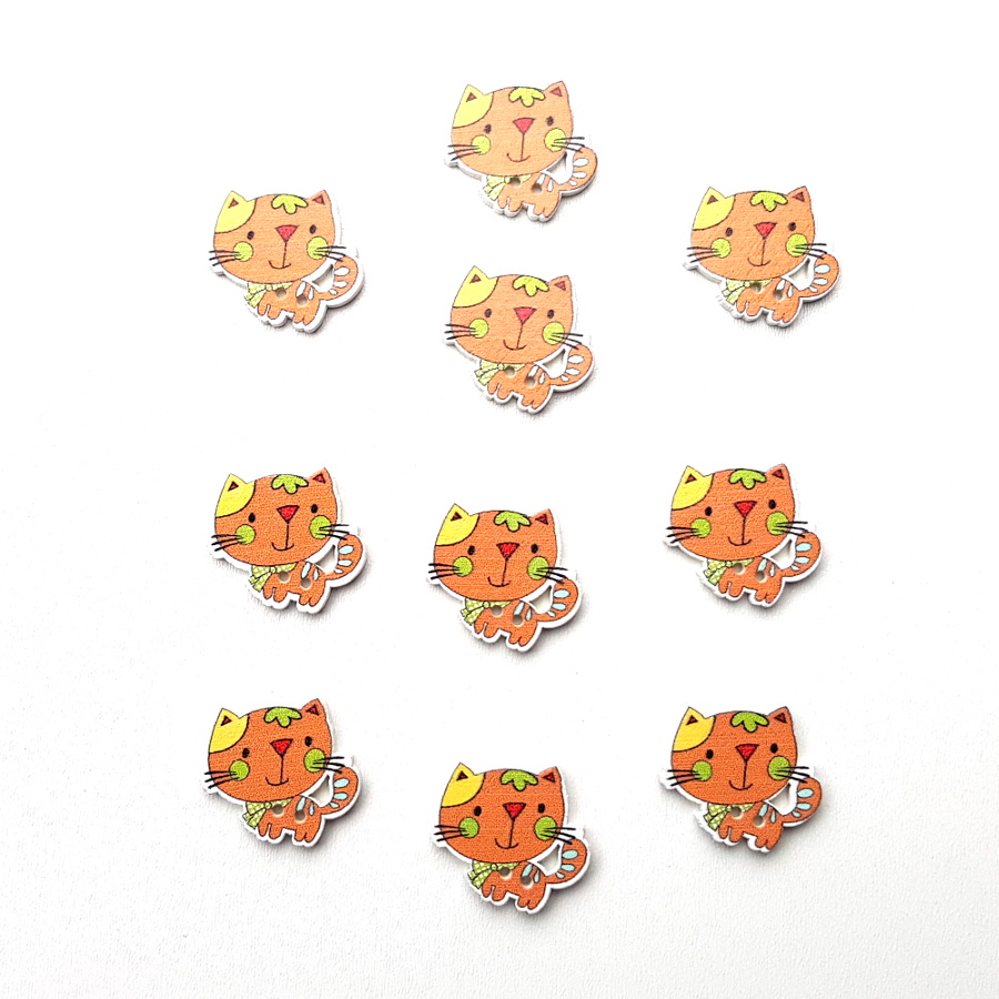 Kočička oranžová 25x20 mm 10ks
