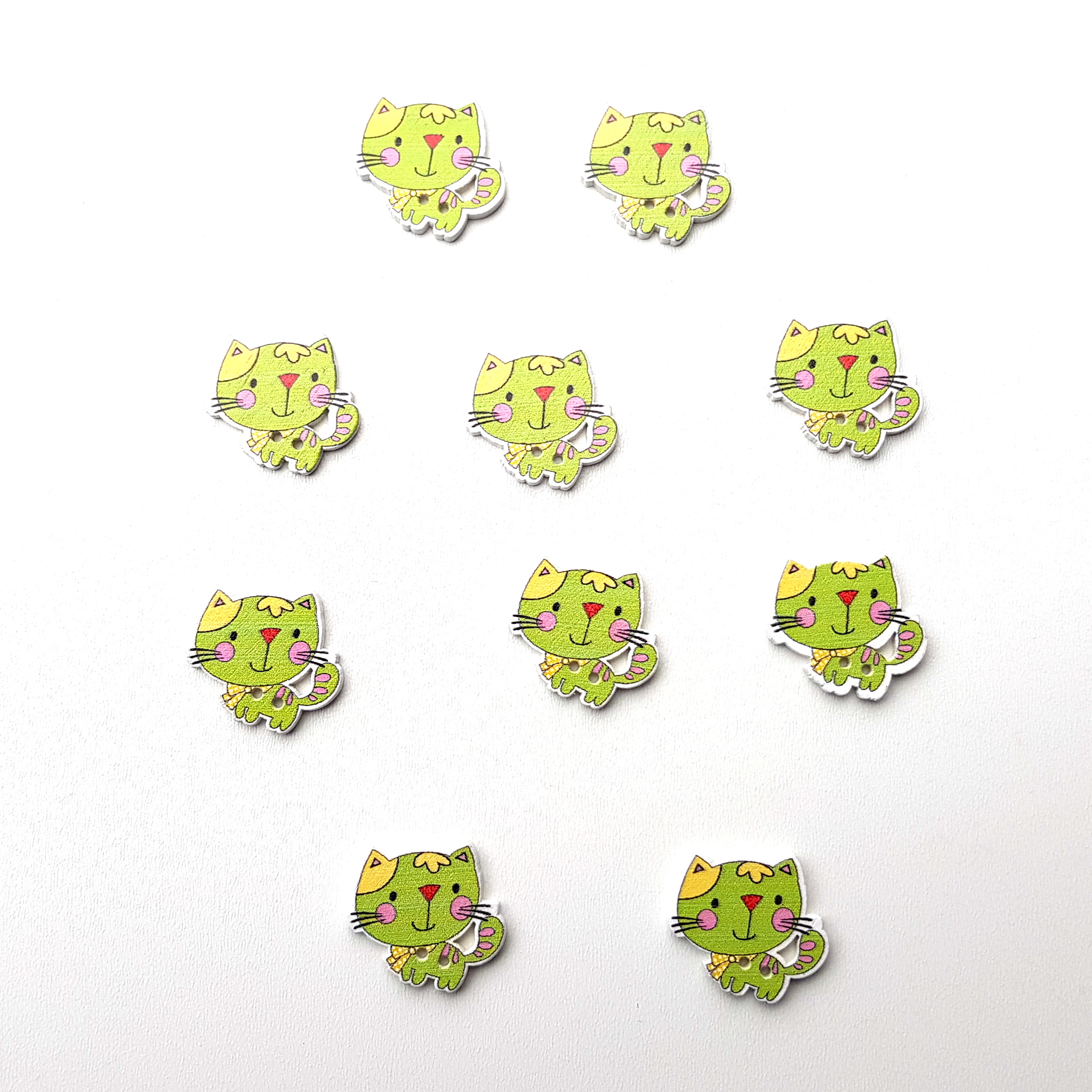 Kočička zelená 25x20 mm 10ks