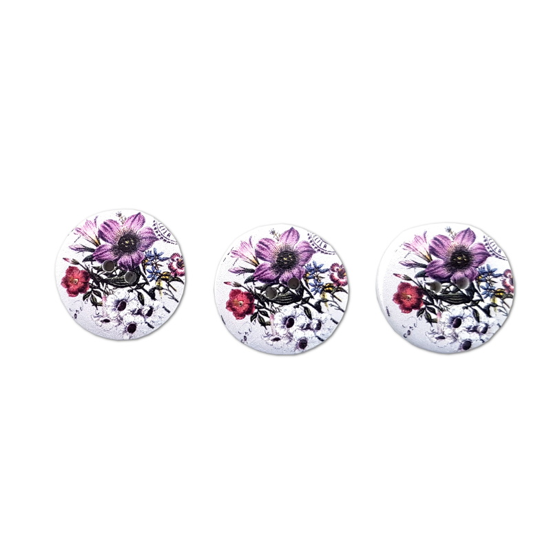 Knoflík nalepovací 2,5cm 3ks kytice
