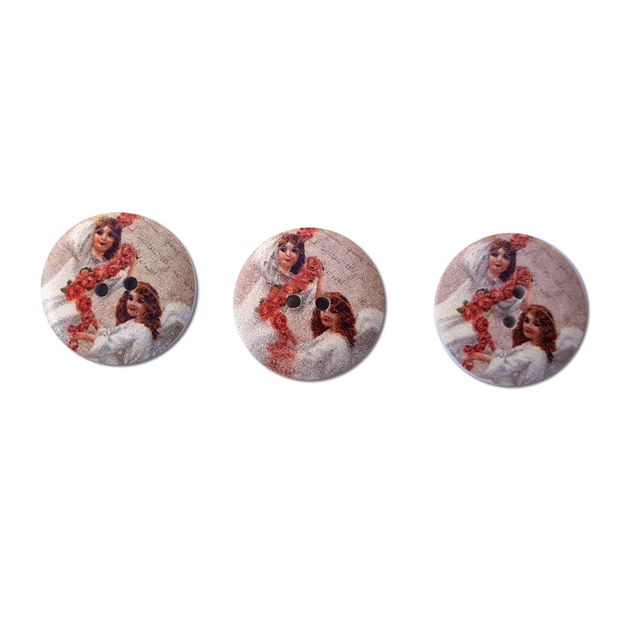 Knoflík nalepovací 2,5cm 3ks andělé 1