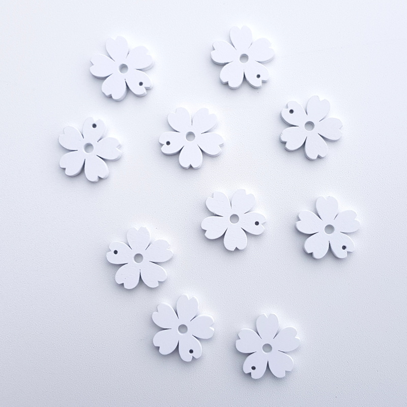 Kytky dřevěné 30mm bílé 10ks