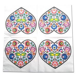 Ubrousek Srdce ornamenty