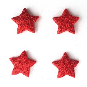 Hvězda třpytivá nalepovací 2,5cm 4ks