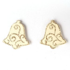 Zvonek třpytivý nalepovací 4x3,5cm 2ks
