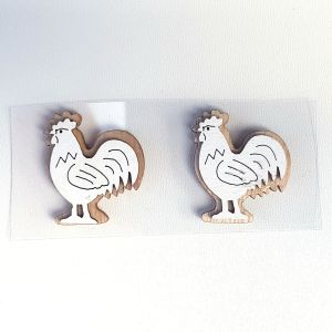 Kohout dřevěný nalepovací 3,5cm 2ks
