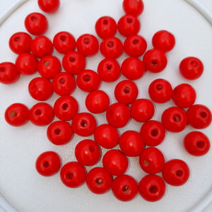 Korálky kulička 10 mm – červená 50 ks