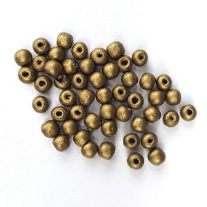 Korálky kulička 10 mm – zlatá 50 ks