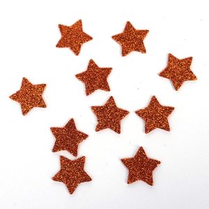 Hvězdičky třpytivé z pěnovky měděné 25mm 10ks