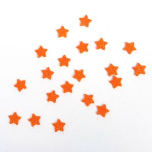 Hvězdičky třpytivé z pěnovky oranžové 15mm 20ks