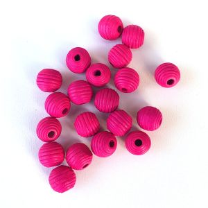 Korálky kulička vroubkované 13 mm růžové tm 20 ks