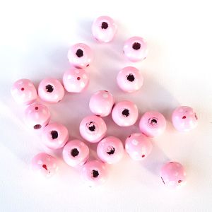 Korálky kulička s tečkami 12 mm růžové sv 20 ks