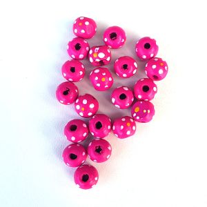 Korálky kulička s tečkami 12 mm růžové 20 ks