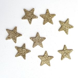 Hvězdičky třpytivé zlaté 3cm- 8ks