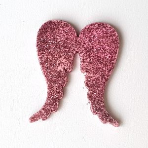 křídla třpytivá růžová 5x4,5cm- 1kus