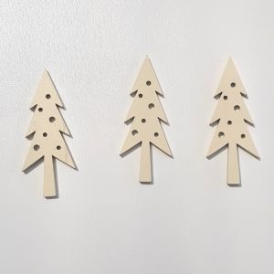 Dřevěné stromečky béžové vel.6x2,5cm-3ks