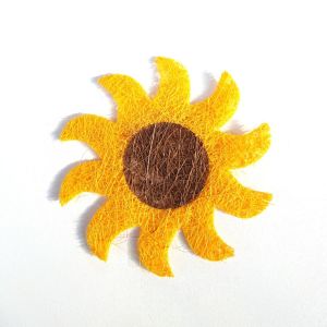 Květ pr.13cm sisal žluto-hnědý- 1ks