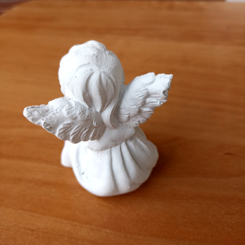 Andělíček-sedící 5,5cm - bílý